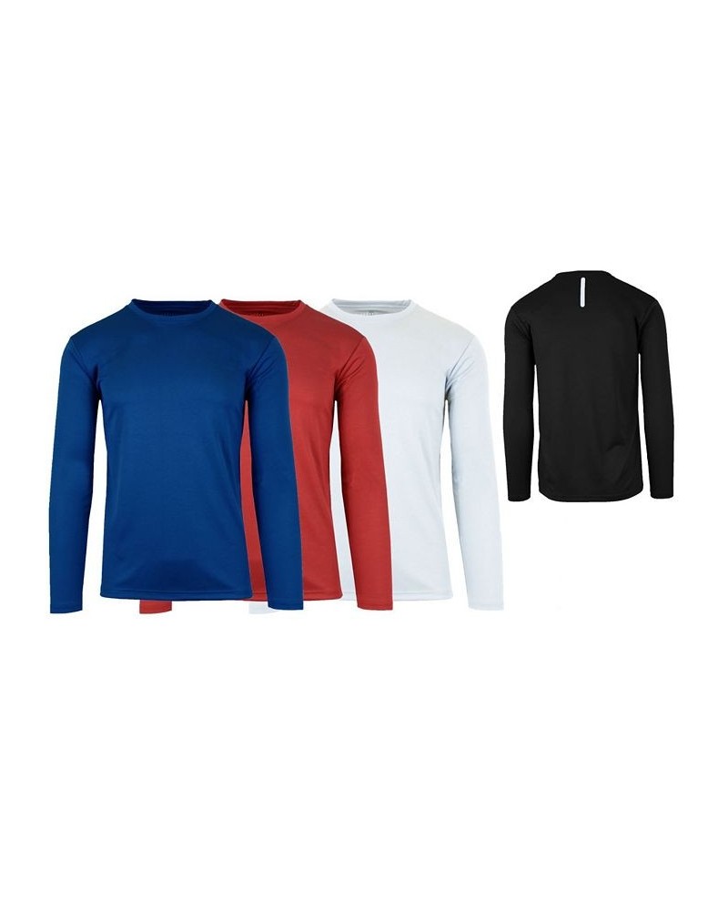 Men's Long Sleeve Moisture-Wicking Performance Tee, Pack of 3 Navy/Red/White $27.73 T-Shirts