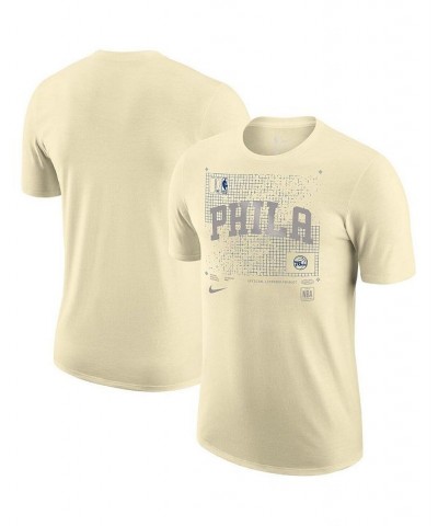 Men's Cream Philadelphia 76ers Courtside Chrome T-shirt $24.00 T-Shirts