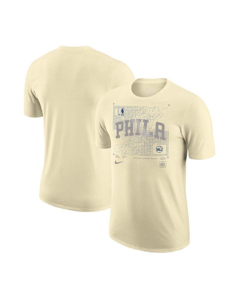 Men's Cream Philadelphia 76ers Courtside Chrome T-shirt $24.00 T-Shirts