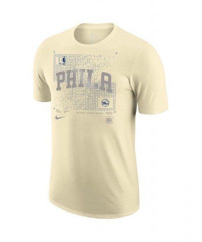 Men's Cream Philadelphia 76ers Courtside Chrome T-shirt $24.00 T-Shirts