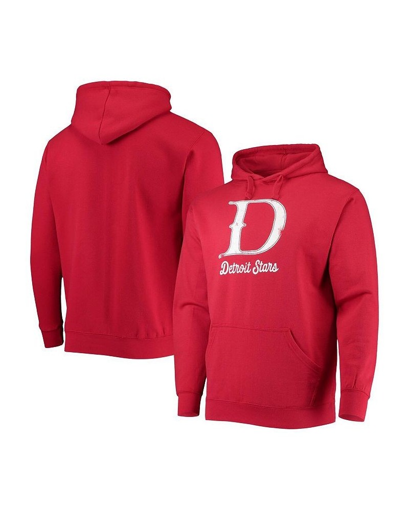 Men's Red Detroit Stars Negro League Logo Pullover Hoodie $22.09 Sweatshirt