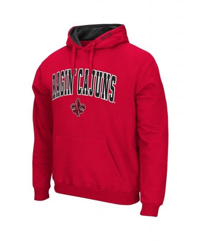 Men's Cardinal Louisiana Ragin' Cajuns Arch and Logo Pullover Hoodie $23.65 Sweatshirt