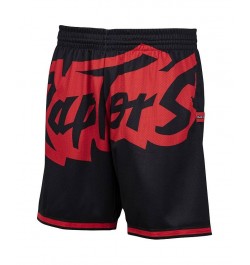 Men's Black Toronto Raptors Hardwood Classics Big Face 2.0 Shorts $25.42 Shorts