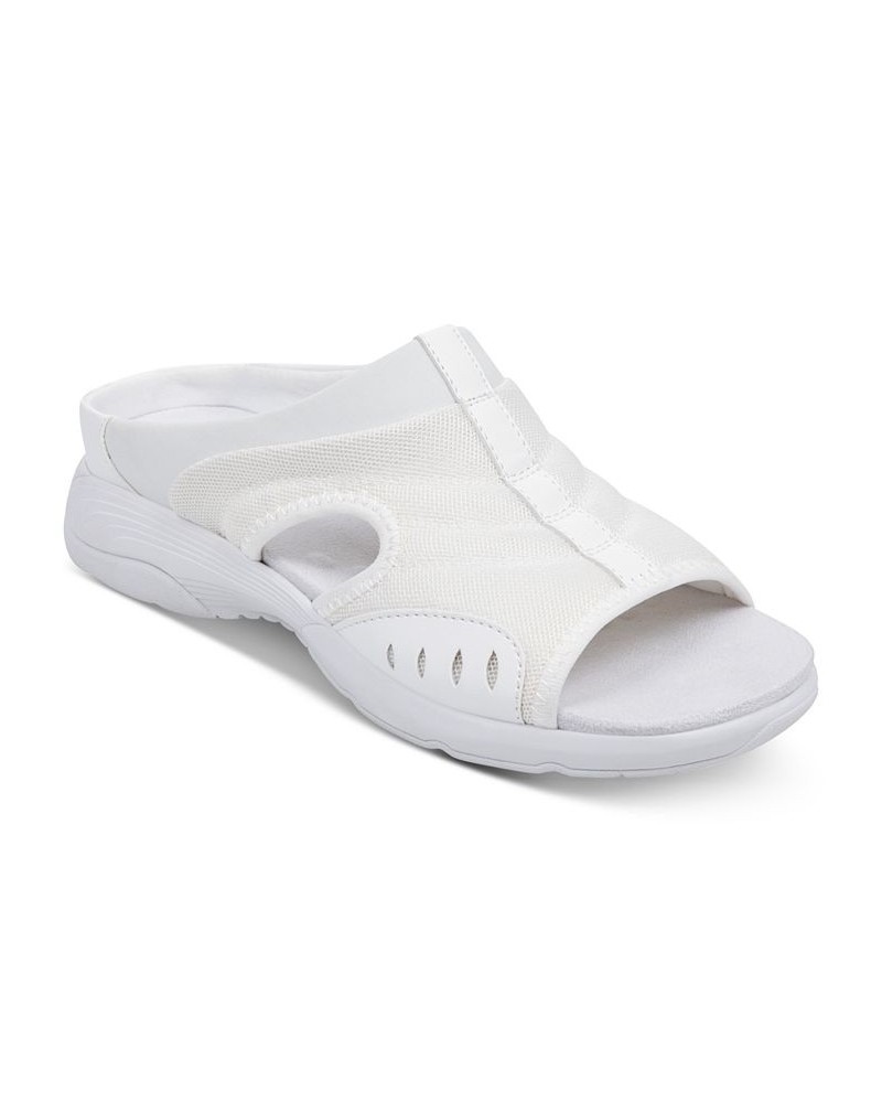 Women's Traciee Square Toe Casual Slide Sandals White $41.25 Shoes