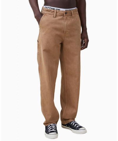 Men's Baggy Straight Jeans Brown $41.59 Jeans