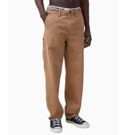 Men's Baggy Straight Jeans Brown $41.59 Jeans