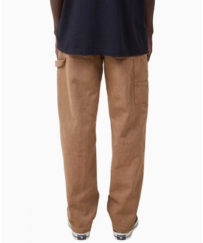 Men's Baggy Straight Jeans Brown $41.59 Jeans