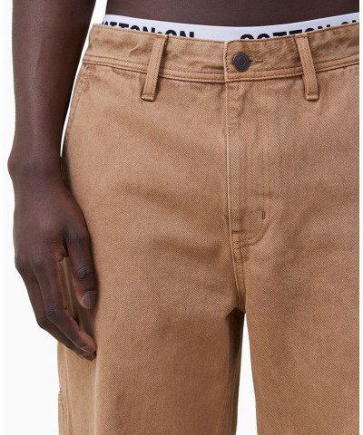 Men's Baggy Straight Jeans Brown $41.59 Jeans