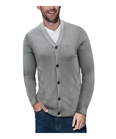 Men's Basic Ribbed Cardigan Gray $28.49 Sweaters