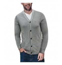 Men's Basic Ribbed Cardigan Gray $28.49 Sweaters