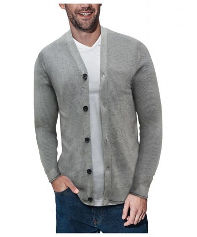 Men's Basic Ribbed Cardigan Gray $28.49 Sweaters