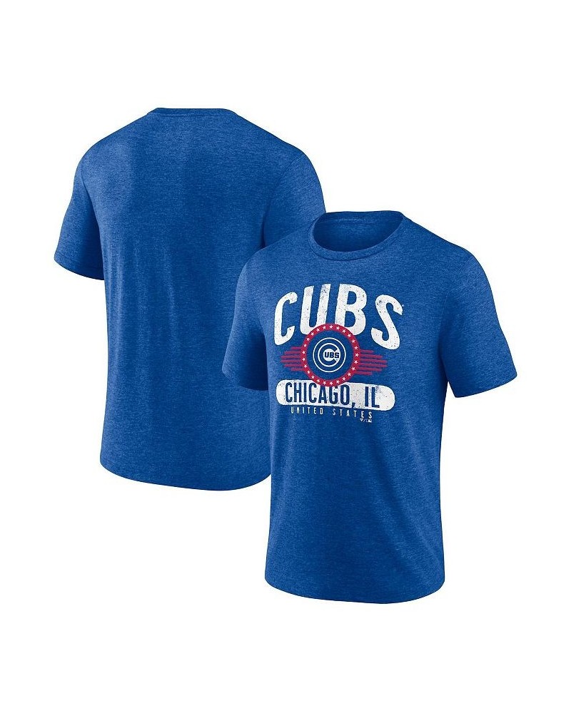 Men's Branded Heathered Royal Chicago Cubs Badge of Honor Tri-Blend T-shirt $21.60 T-Shirts