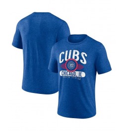 Men's Branded Heathered Royal Chicago Cubs Badge of Honor Tri-Blend T-shirt $21.60 T-Shirts