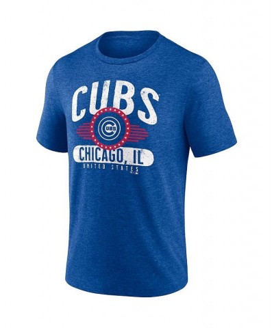 Men's Branded Heathered Royal Chicago Cubs Badge of Honor Tri-Blend T-shirt $21.60 T-Shirts