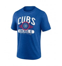 Men's Branded Heathered Royal Chicago Cubs Badge of Honor Tri-Blend T-shirt $21.60 T-Shirts