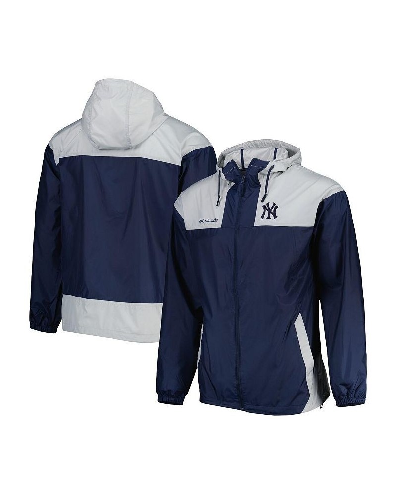 Men's Navy, Gray New York Yankees Omni-Shade Flash Forward Challenger Full-Zip Windbreaker Jacket $36.00 Jackets