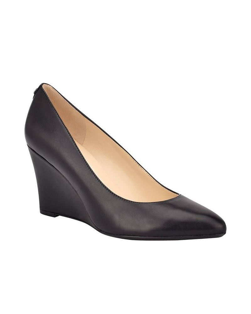 Women's Cal 9X9 Slip-On Pointy Toe Dress Pumps Black $34.88 Shoes