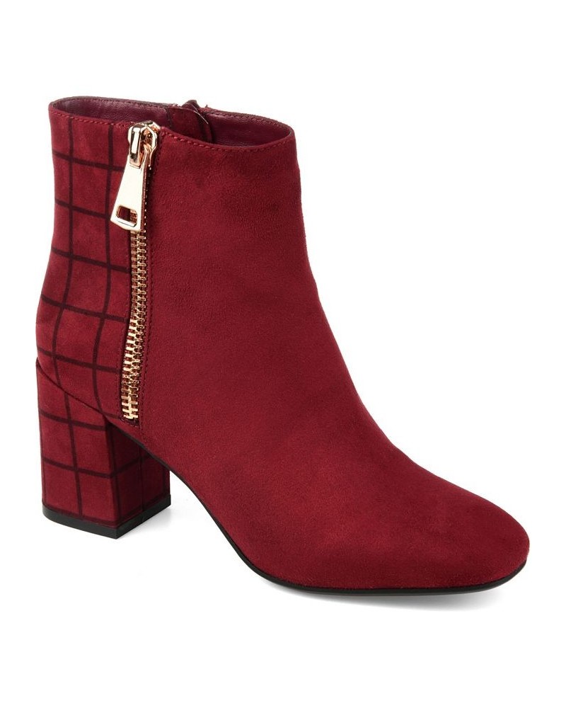 Women's Sarah Two-Tone Bootie Red $34.10 Shoes