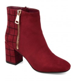 Women's Sarah Two-Tone Bootie Red $34.10 Shoes