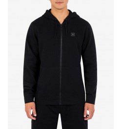 Men's Icon Chest Logo Full Zip Hooded Sweatshirt Black $34.45 Sweatshirt