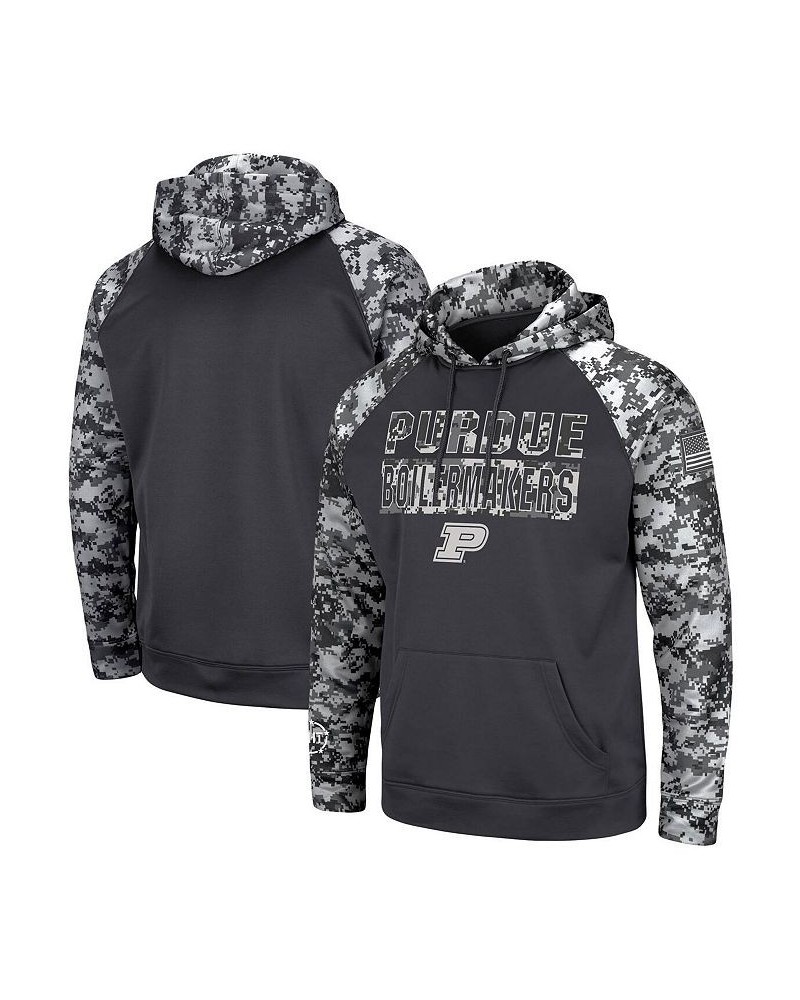 Men's Charcoal Purdue Boilermakers OHT Military-Inspired Appreciation Digi Camo Big and Tall Pullover Hoodie $36.75 Sweatshirt