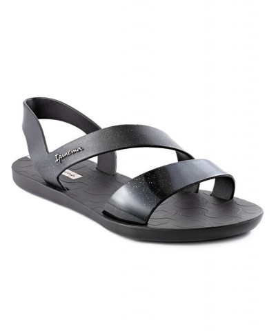 Women's Vibe Comfort Sparkle Sandals Black $20.70 Shoes