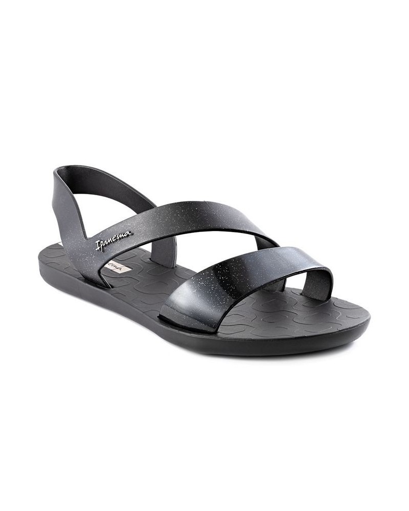 Women's Vibe Comfort Sparkle Sandals Black $20.70 Shoes