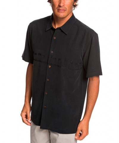 Men's Tahiti Palms Short Sleeve Shirt Black $36.96 Shirts