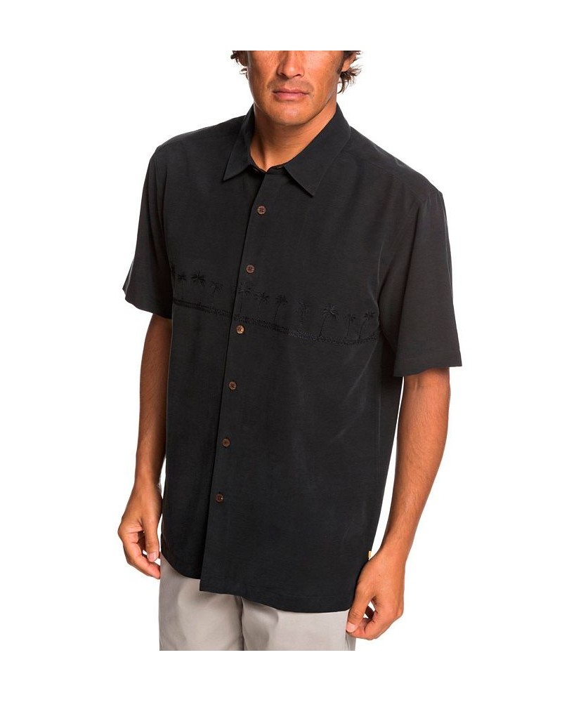 Men's Tahiti Palms Short Sleeve Shirt Black $36.96 Shirts