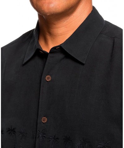 Men's Tahiti Palms Short Sleeve Shirt Black $36.96 Shirts