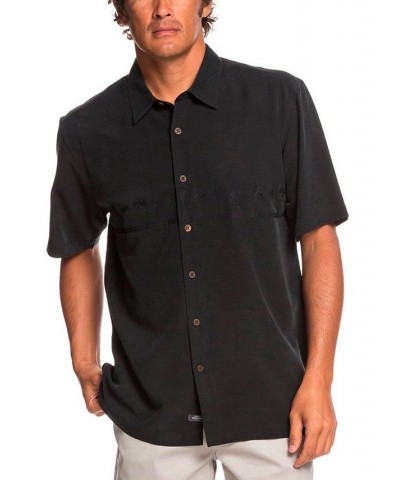 Men's Tahiti Palms Short Sleeve Shirt Black $36.96 Shirts