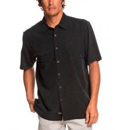 Men's Tahiti Palms Short Sleeve Shirt Black $36.96 Shirts