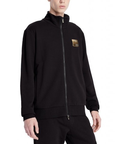 Men's Gold Foil Logo Zip-Up Jacket Black $49.56 Sweatshirt