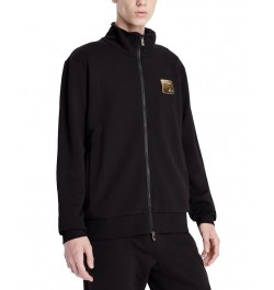 Men's Gold Foil Logo Zip-Up Jacket Black $49.56 Sweatshirt