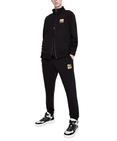 Men's Gold Foil Logo Zip-Up Jacket Black $49.56 Sweatshirt