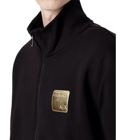 Men's Gold Foil Logo Zip-Up Jacket Black $49.56 Sweatshirt