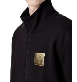 Men's Gold Foil Logo Zip-Up Jacket Black $49.56 Sweatshirt