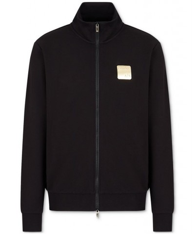 Men's Gold Foil Logo Zip-Up Jacket Black $49.56 Sweatshirt