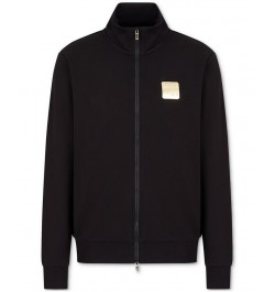 Men's Gold Foil Logo Zip-Up Jacket Black $49.56 Sweatshirt