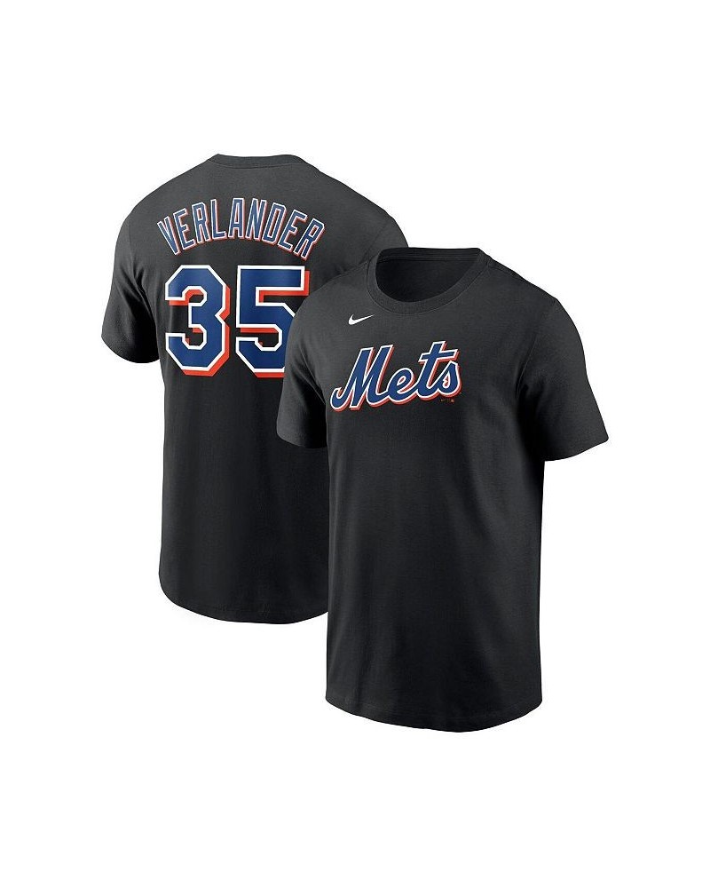 Men's Justin Verlander Black New York Mets 2023 Name and Number T-shirt $27.99 T-Shirts