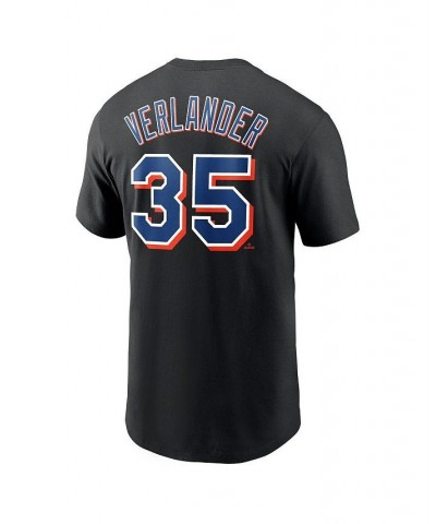 Men's Justin Verlander Black New York Mets 2023 Name and Number T-shirt $27.99 T-Shirts