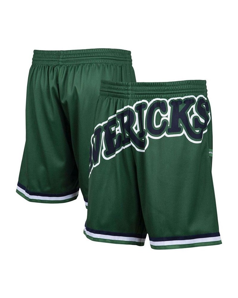 Men's Green Dallas Mavericks Hardwood Classics Big Face 2.0 Shorts $30.38 Shorts