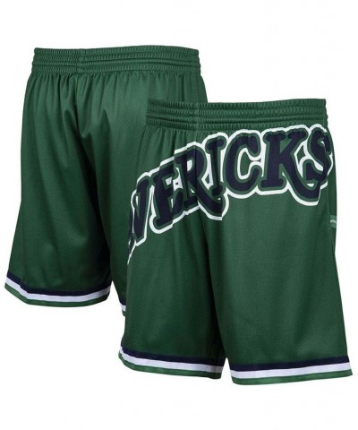 Men's Green Dallas Mavericks Hardwood Classics Big Face 2.0 Shorts $30.38 Shorts