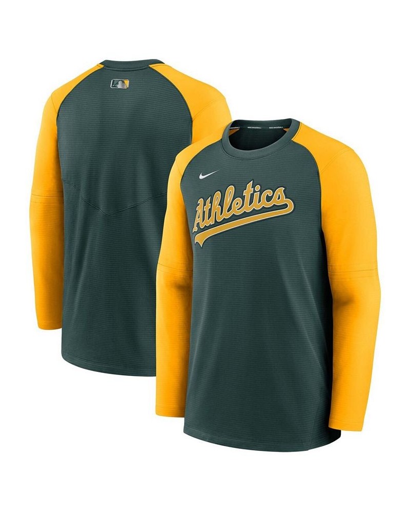 Men's Green, Gold-Tone Oakland Athletics Authentic Collection Pregame Performance Raglan Pullover Sweatshirt $46.79 Sweatshirt