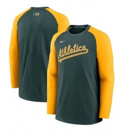 Men's Green, Gold-Tone Oakland Athletics Authentic Collection Pregame Performance Raglan Pullover Sweatshirt $46.79 Sweatshirt