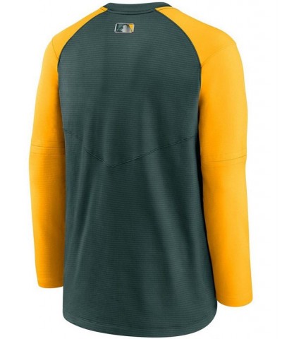 Men's Green, Gold-Tone Oakland Athletics Authentic Collection Pregame Performance Raglan Pullover Sweatshirt $46.79 Sweatshirt