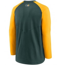 Men's Green, Gold-Tone Oakland Athletics Authentic Collection Pregame Performance Raglan Pullover Sweatshirt $46.79 Sweatshirt