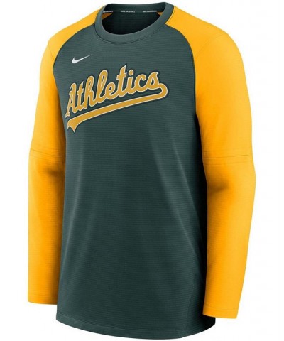 Men's Green, Gold-Tone Oakland Athletics Authentic Collection Pregame Performance Raglan Pullover Sweatshirt $46.79 Sweatshirt