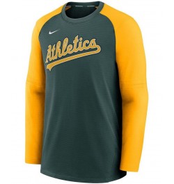 Men's Green, Gold-Tone Oakland Athletics Authentic Collection Pregame Performance Raglan Pullover Sweatshirt $46.79 Sweatshirt