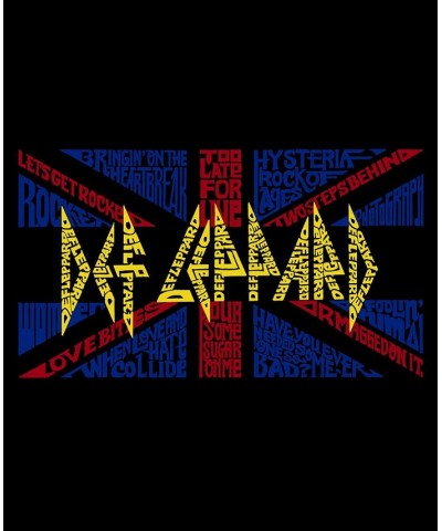 Men's Word Art Def Leppard T-shirt Black $21.99 T-Shirts